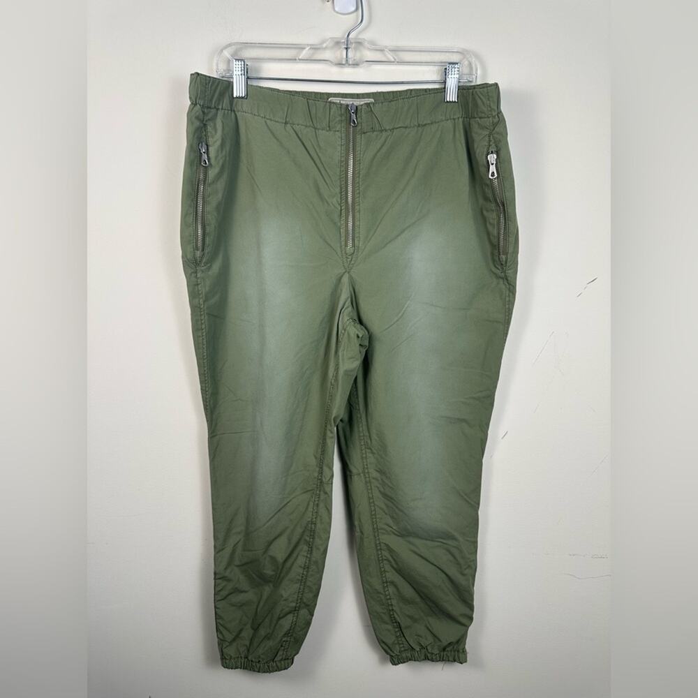 Free People Parachute Joggers Women Medium Olive Green Excellent Zipper Fly